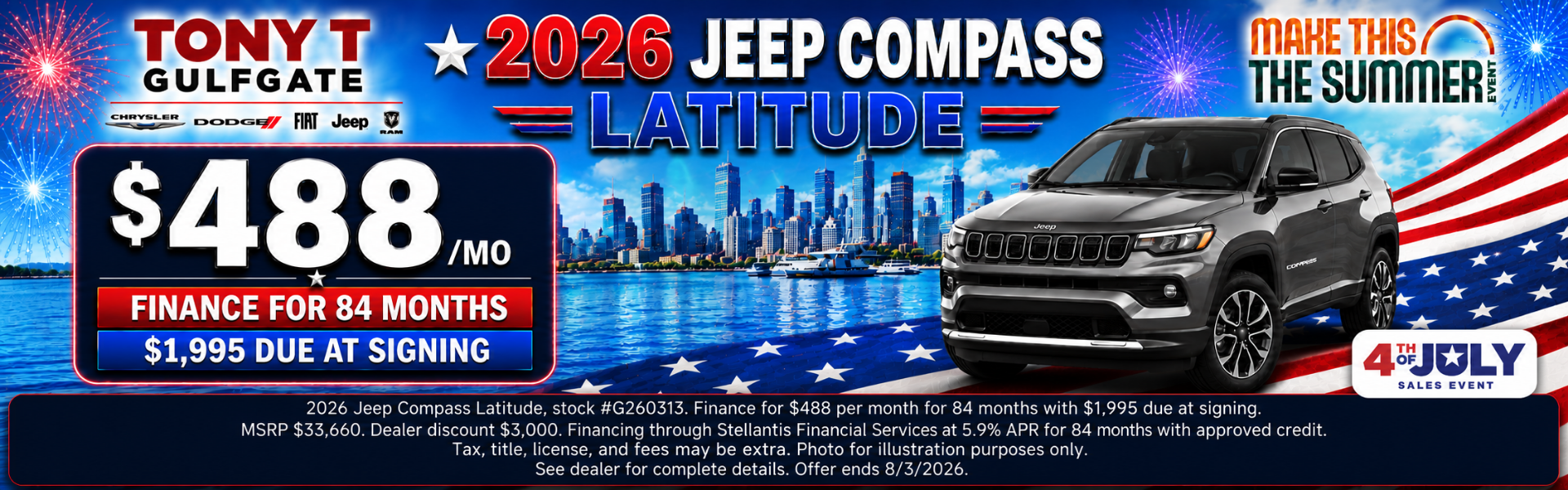 Tony T Gulfgate July Incentives