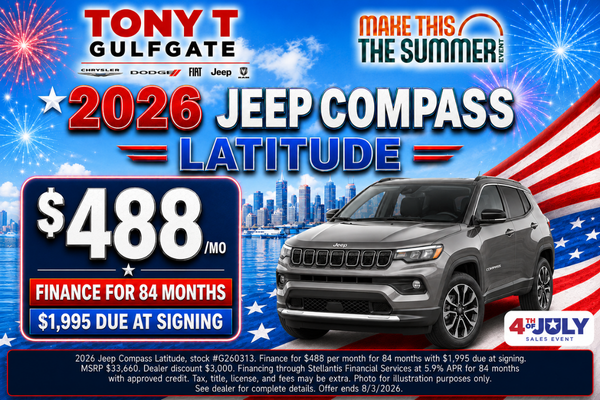Tony T Gulfgate July Incentives
