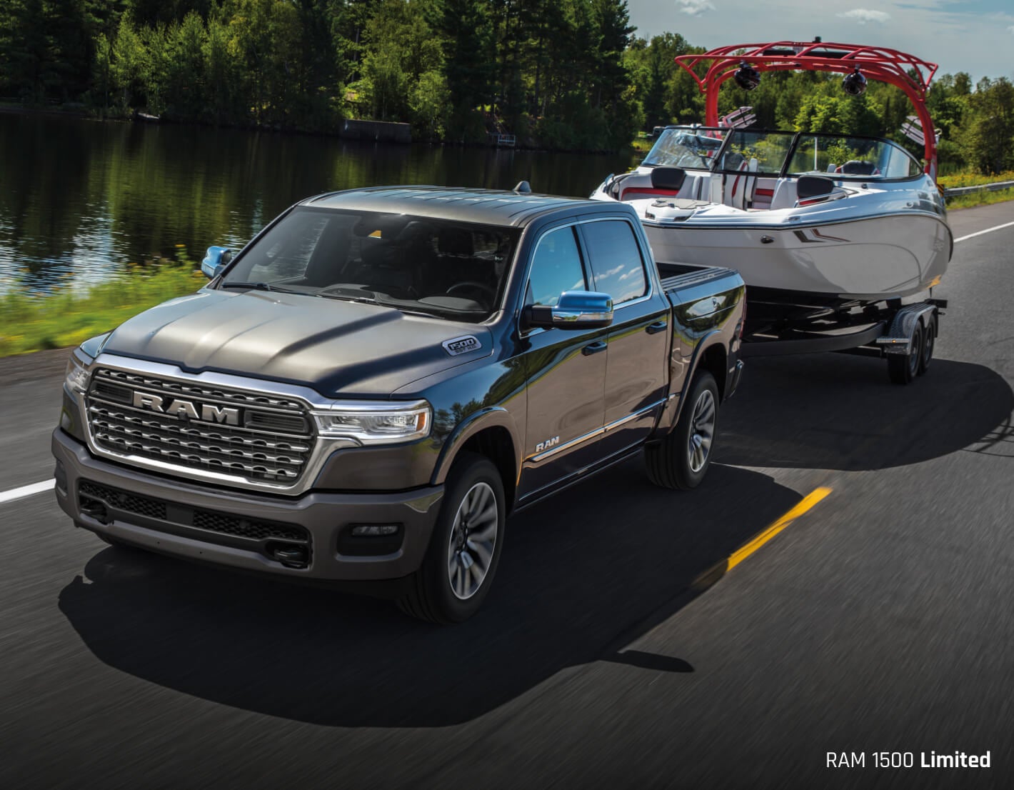 Ram 1500 towing a boat