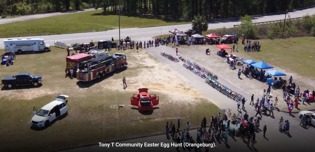 Tony T Easter Egg Hunt Overhead View